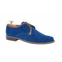 Pantofi barbati casual din piele naturala intoarsa - Model Albastru P34MBL